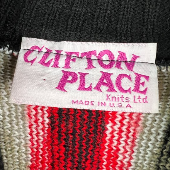 Vintage Clifton Place Mens Size L  Aztec Design Mock Neck - Picture 4 of 9